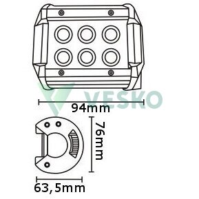 LED Žibintas 18W, 10-30V, 6 CREE LEDx3Wb 1