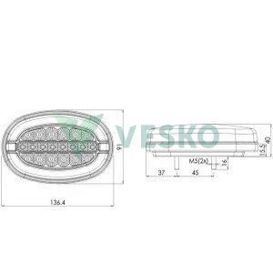 LED Multifunkcinis Galinis Žibintas Ovalus 2