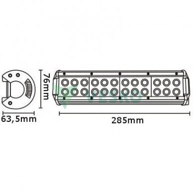 LED Žibintas 72W, 12-28V, 24 CREE LEDx3W 1