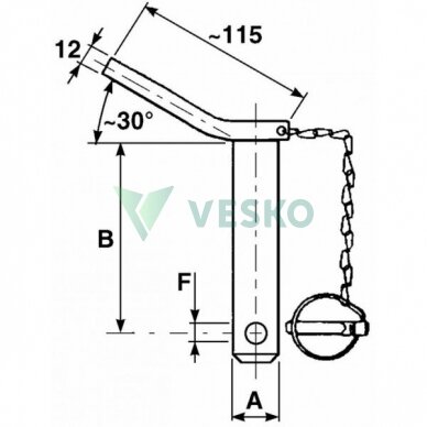 Prikabinimo Kaištis su Grandine Kat. 1 22x130 mm 1