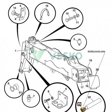 Strėlės Įvorė 808/00398 JCB 1